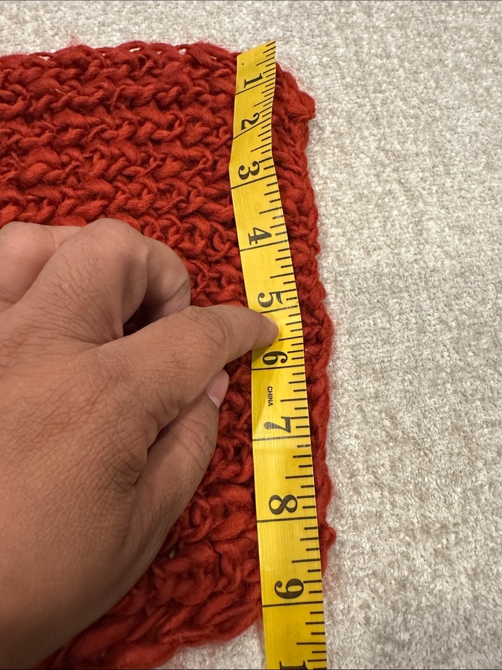 Zara Rust Red Textured Knit Scarf - Picture 3 of 7